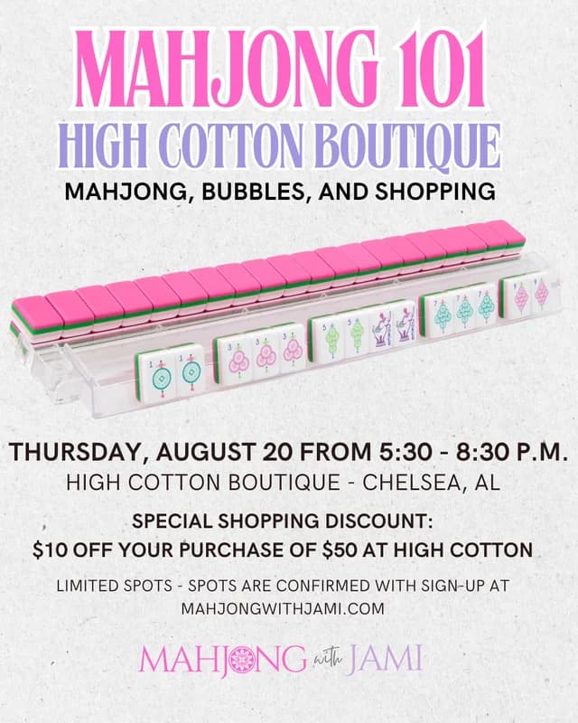 Mahjong 101 Class at High Cotton Boutique